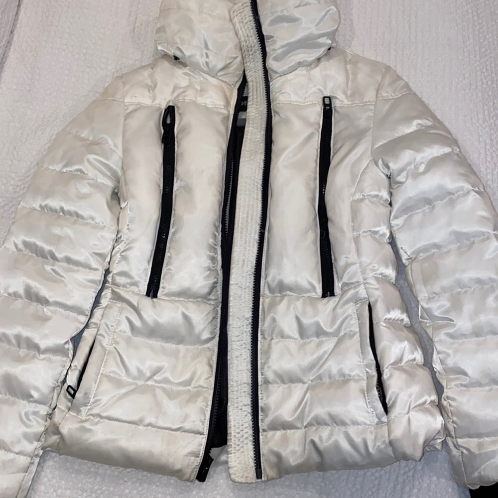 White puffer with black detailing